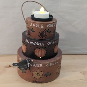 Kathy Hatch primitive fall metal lantern 2002